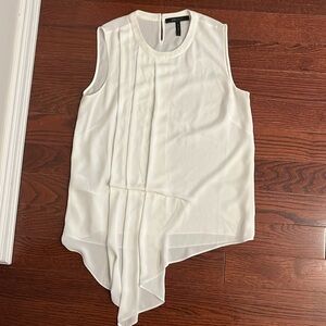 BCBG White Sleeveless Blouse